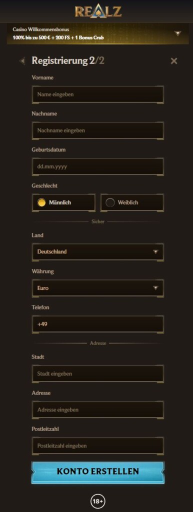 realz registrieren schritt 3