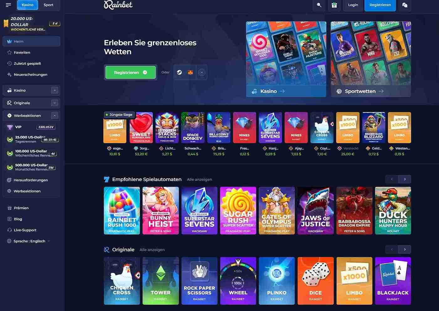Rainbet Spiele