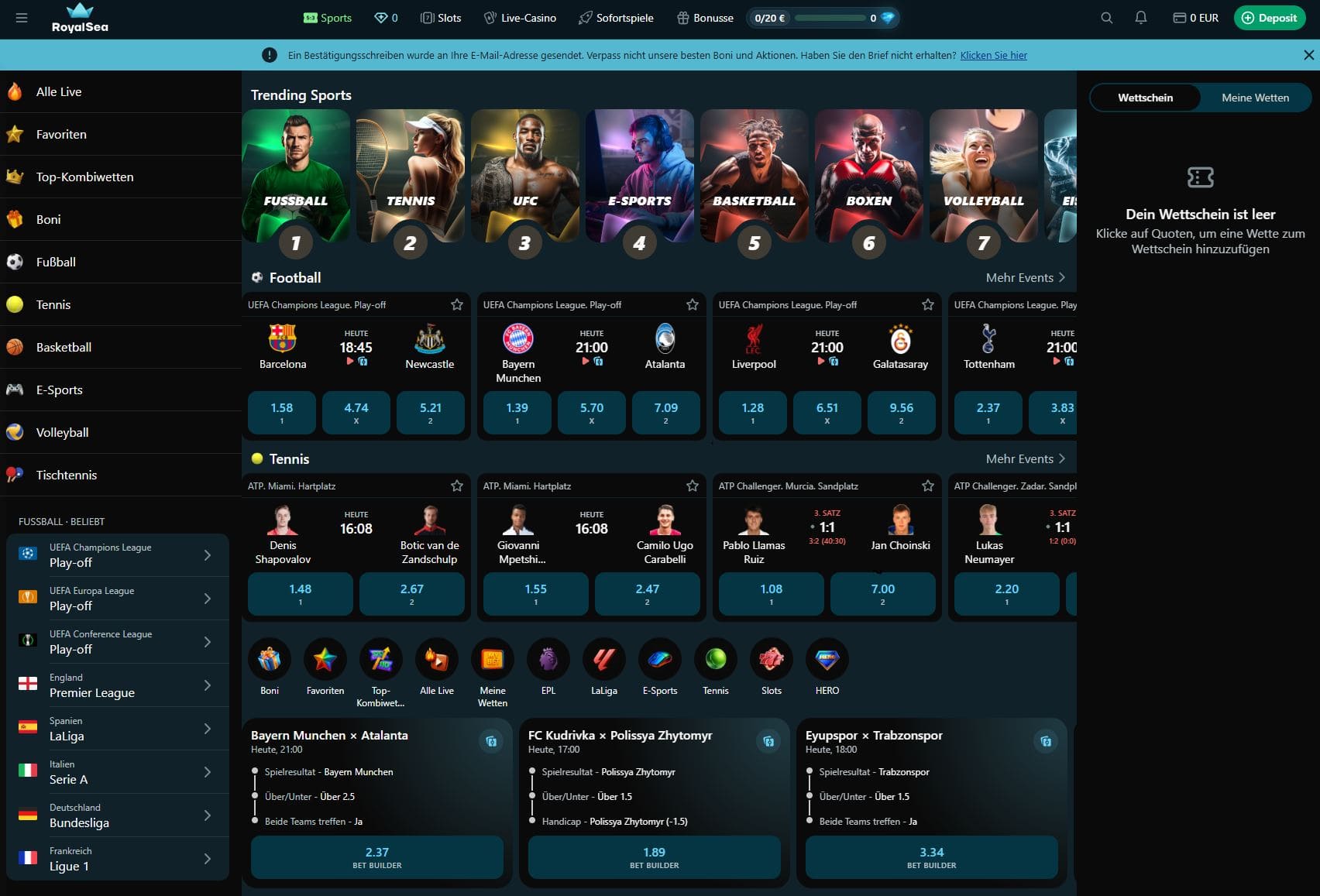 Royal Sea Sportwetten