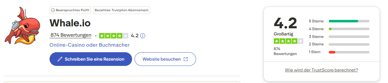 Whale Bewertung Trustpilot