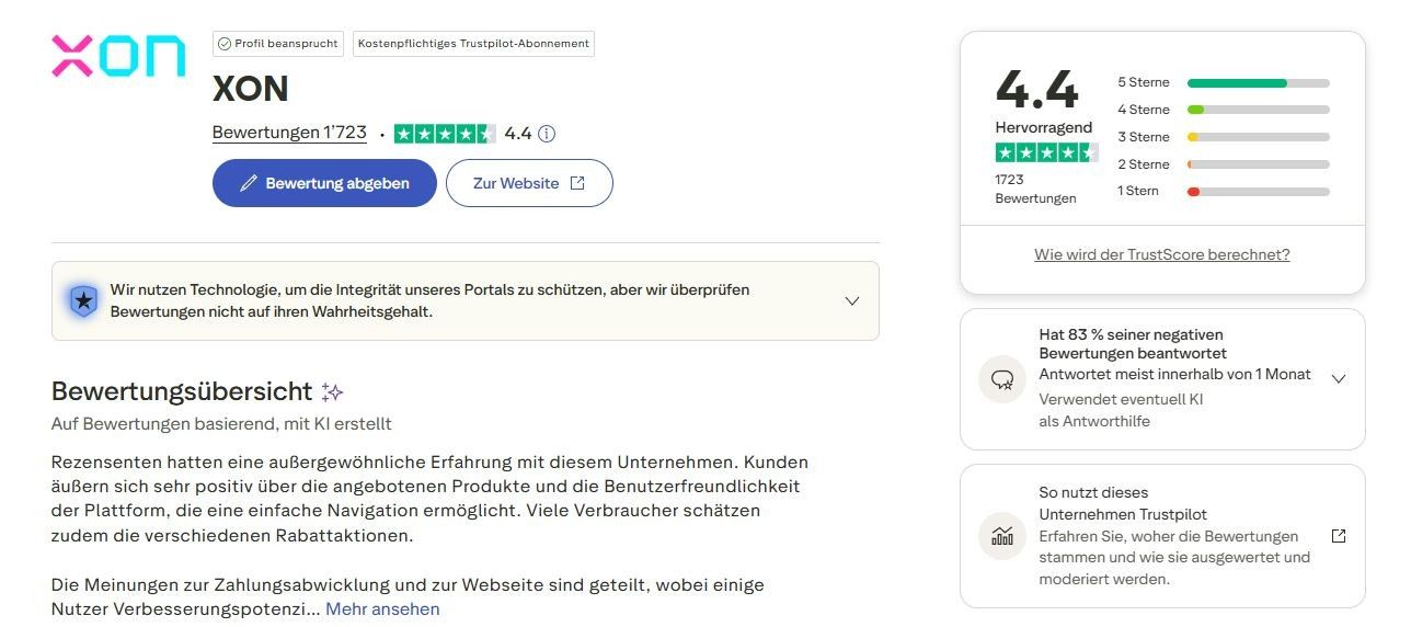 Xon Bewertung