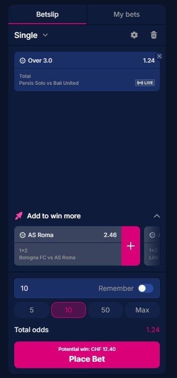 Xon Wette Platzieren