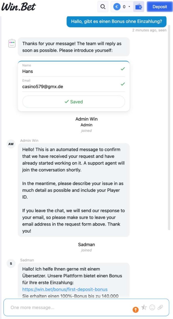 Win.Bet Live Chat