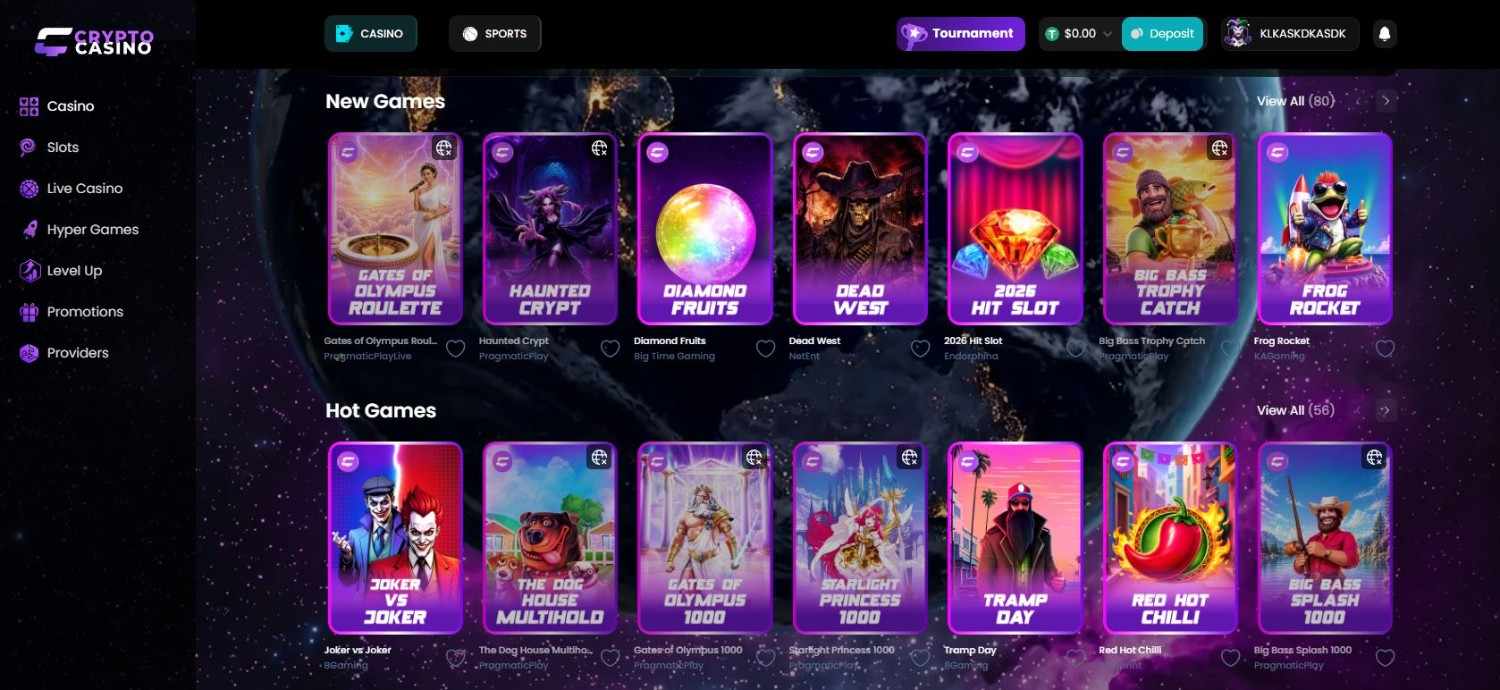 CasinoCryto.io Spiele