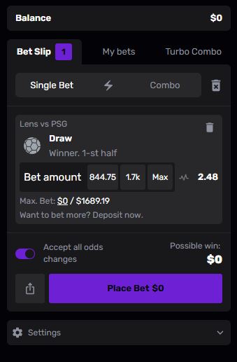 CasinoCrypto.io Wette Platzieren