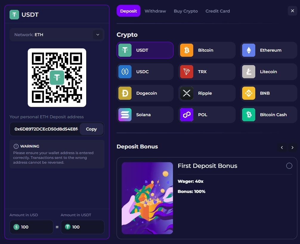 Crypto Games Einzahlen
