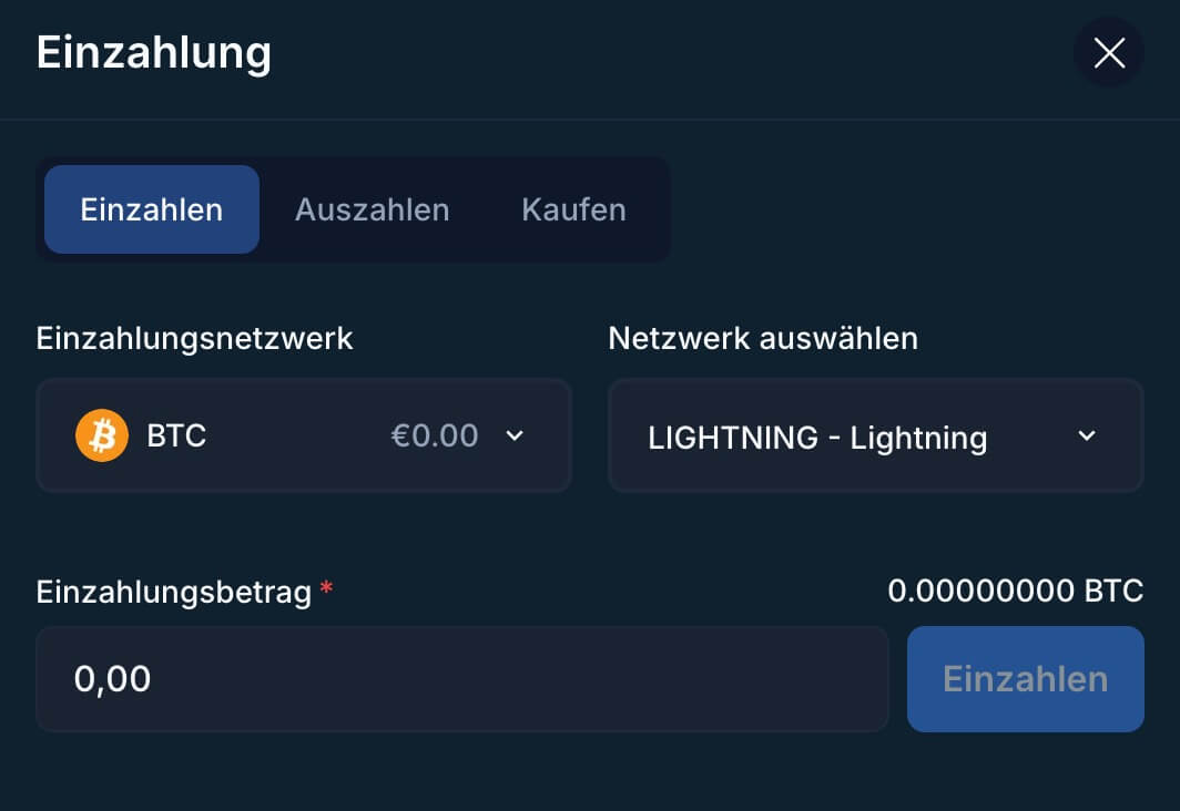 Kryptoeinzahlung Spin.io
