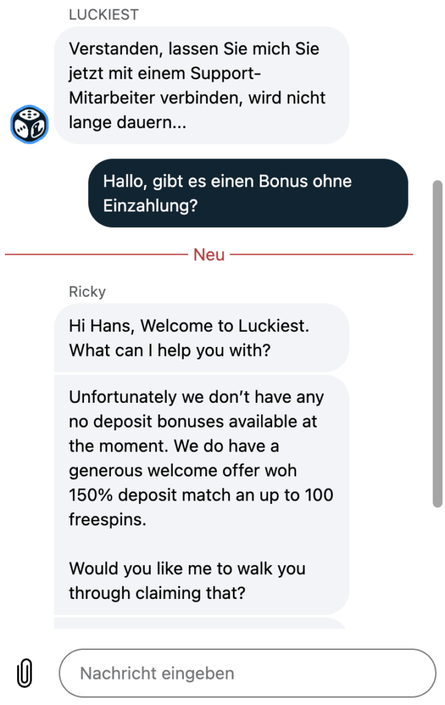 Luckiest Live Chat