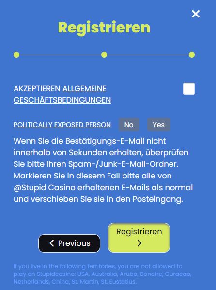 Stupidcasino Registrieren Schritt 3