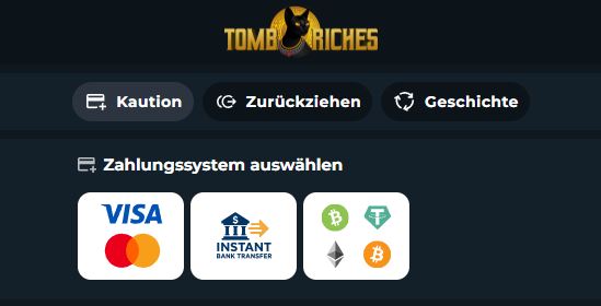TombRiches Einzahlen
