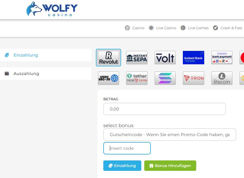 Wolfy Bonus Code