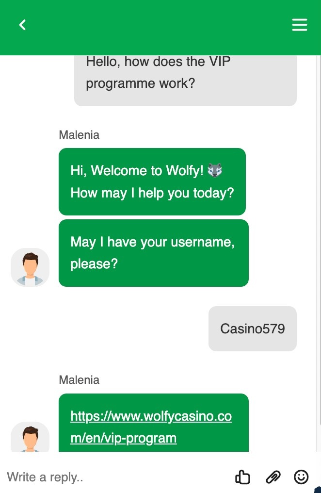 Wolfycasino Live Chat