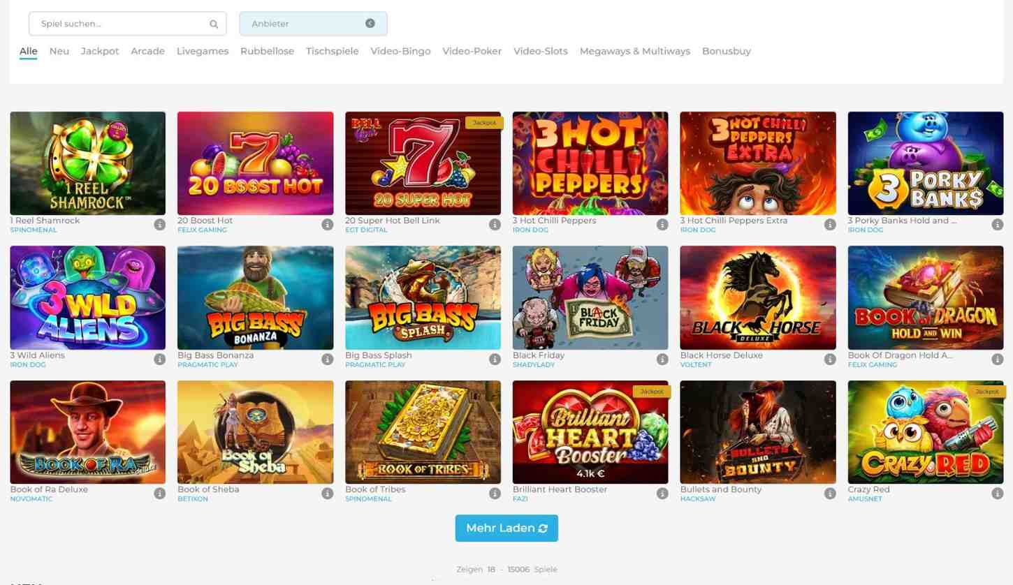Wolfycasino Spiele