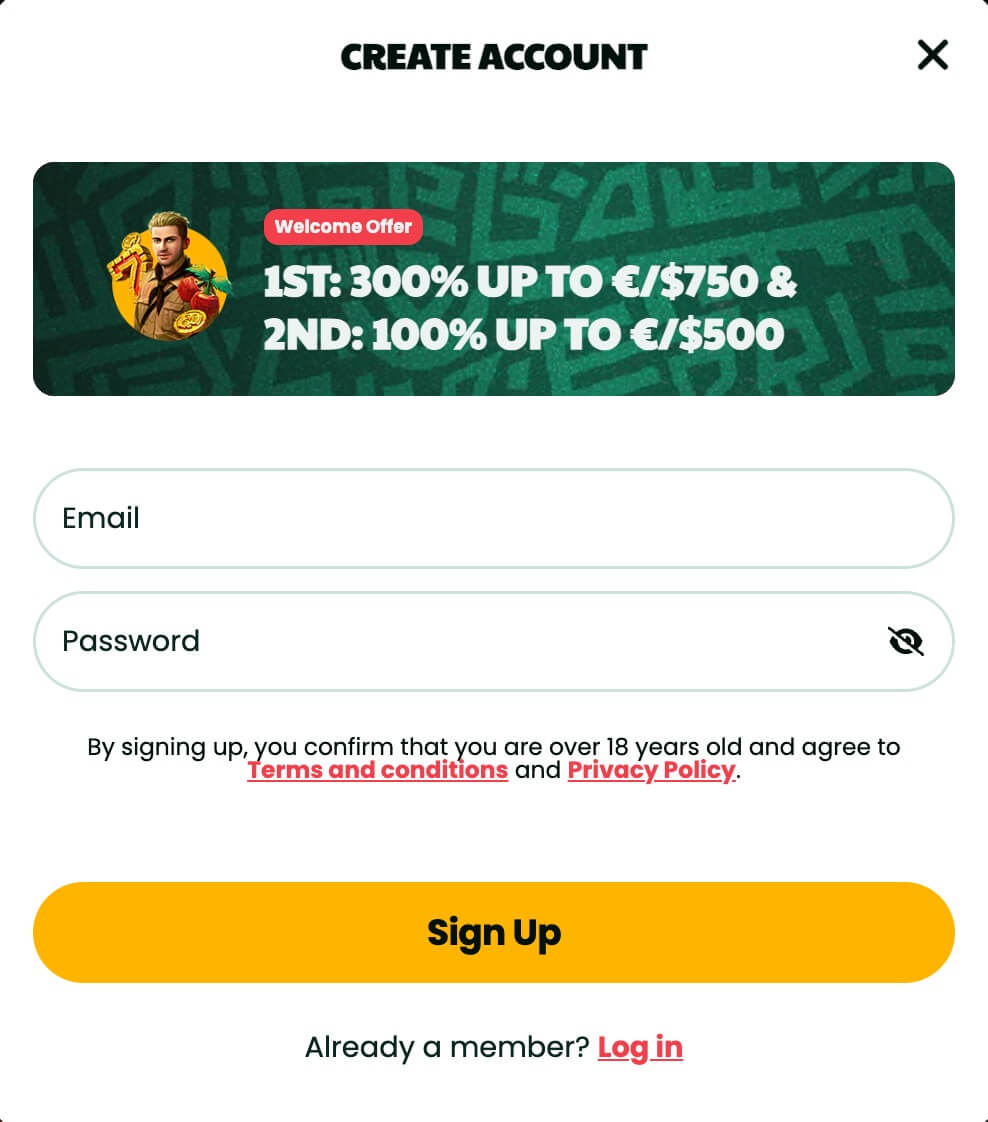 Tikal Casino Anmeldeseite