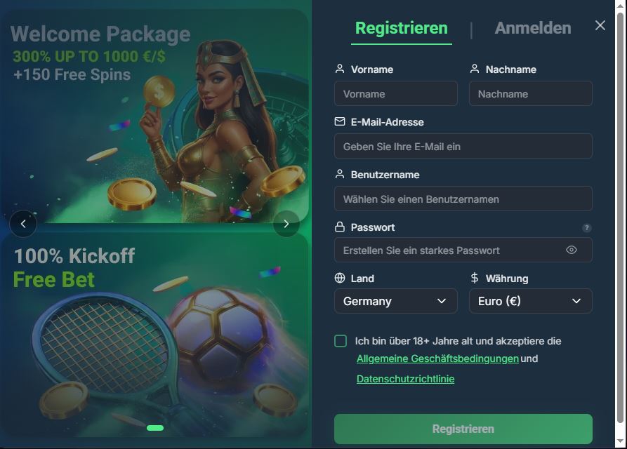 BetPortal Registrieren