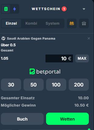 BetPortal Wette Platzieren