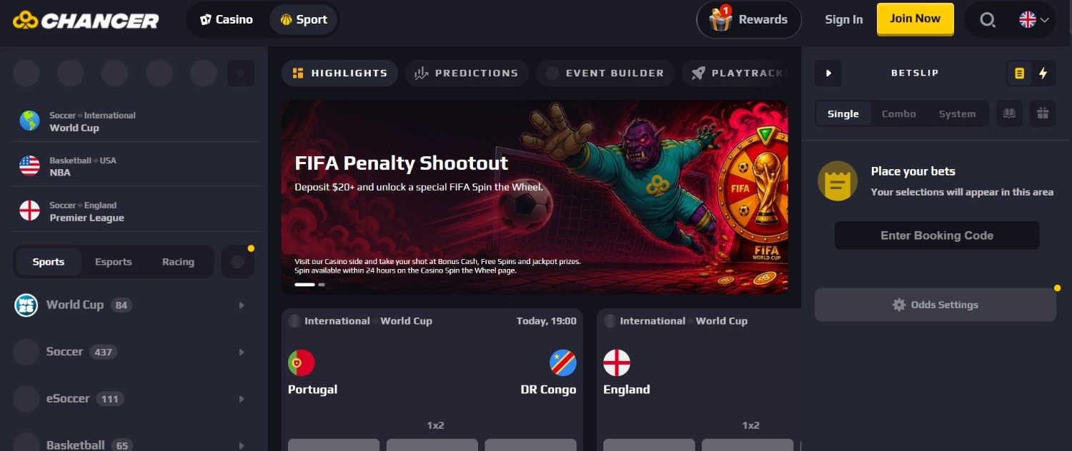 Chancer Bet Sportwetten