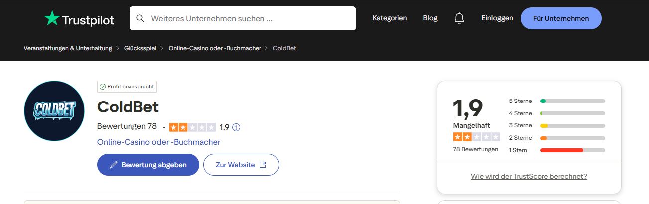 Coldbet Bewertung