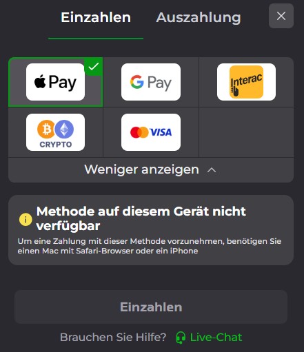 Luckycapone Einzahlen
