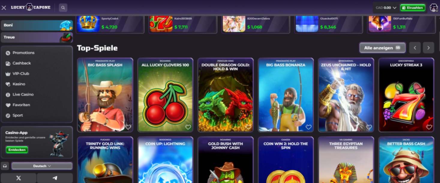 Luckycapone Spiele