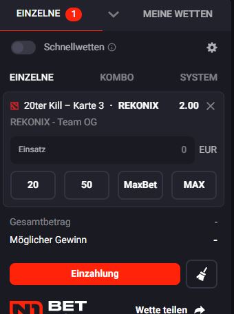 N1Bet Wette Platzieren