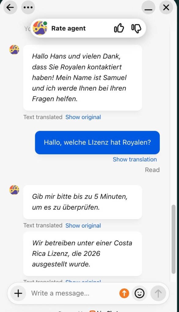 Royalen Live Chat