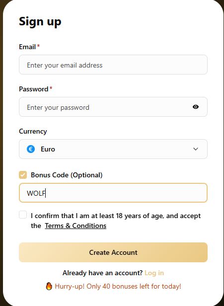 Wolf Bonus Code