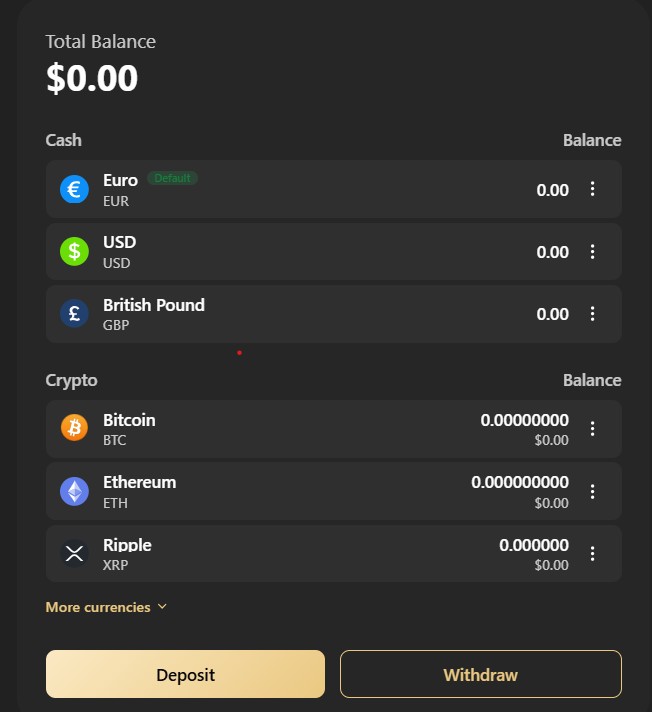 Wolf.io Einzahlen