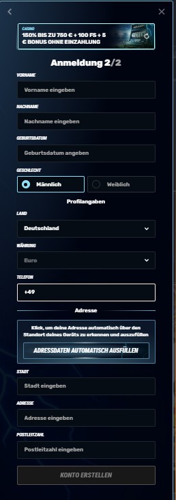 Golazzo Registrieren Schritt 3
