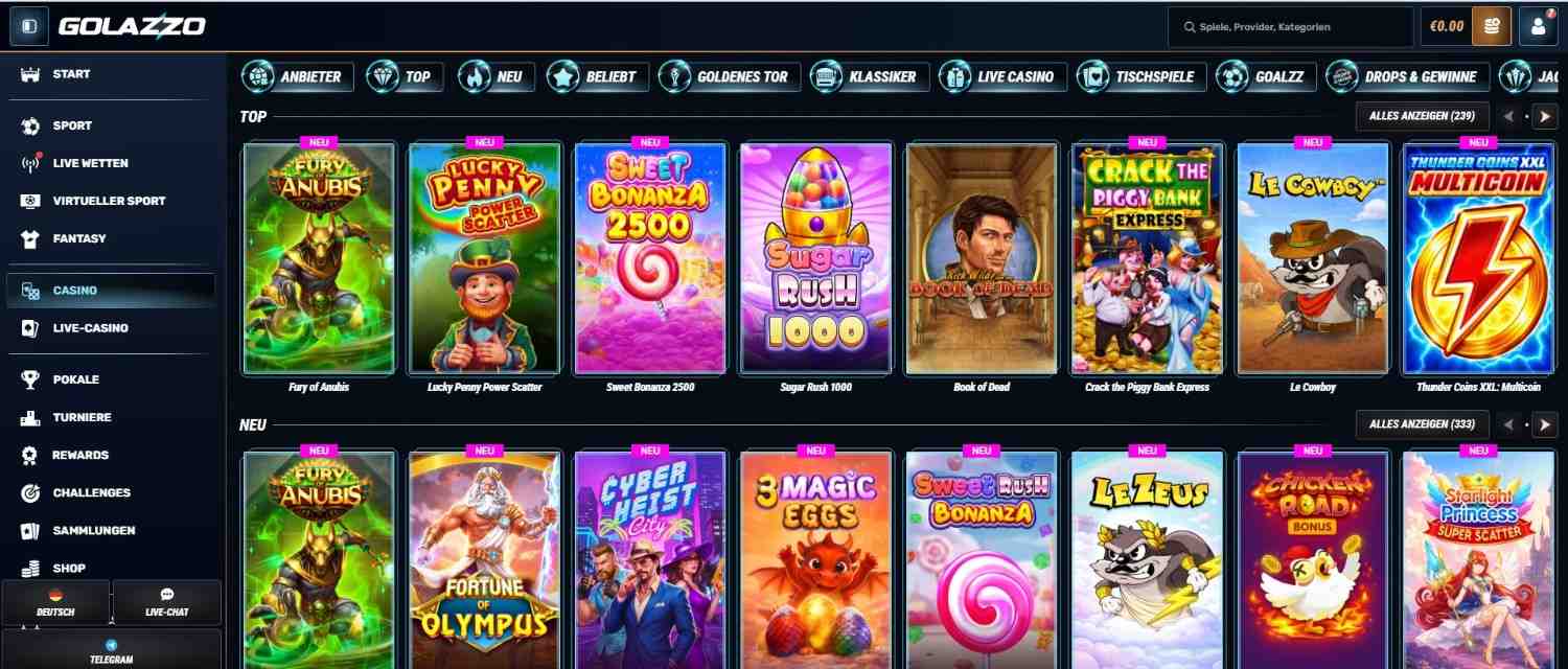 Golazzo Spieleauswahl