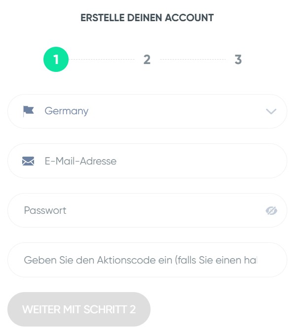 GranaWin Registrieren Schritt 1