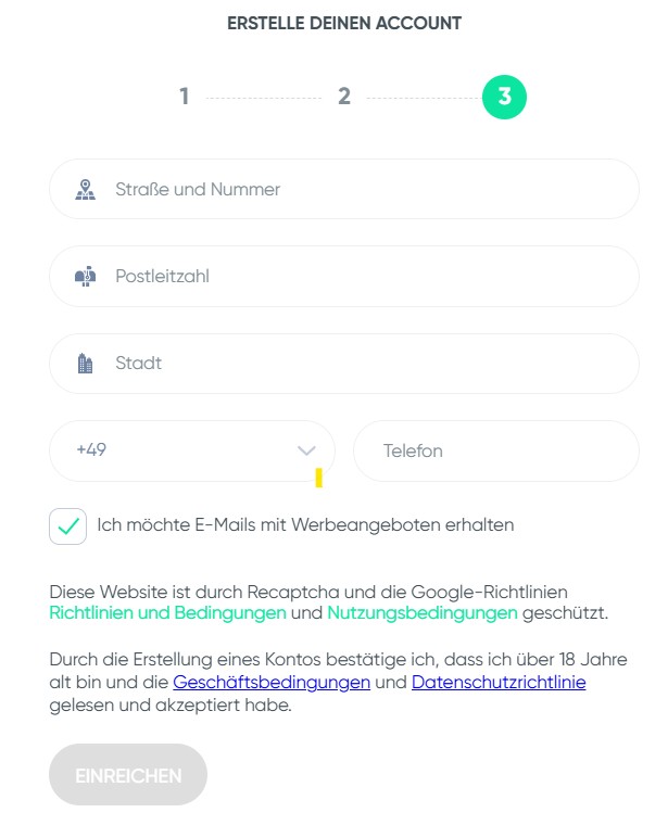 GranaWin Registrieren Schritt 3