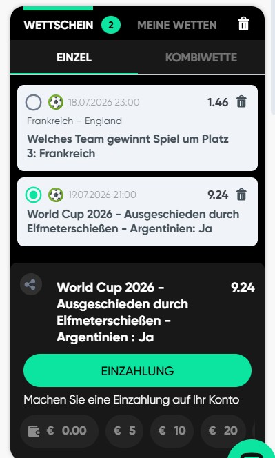 GranaWin Wette Platzieren