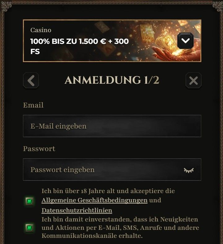 Kyngs Registrieren Schritt 2