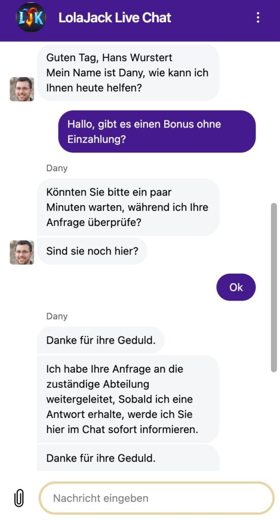 Lolajack Live Chat