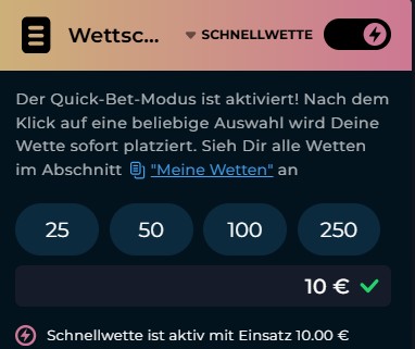 Noxino Wette Platzieren