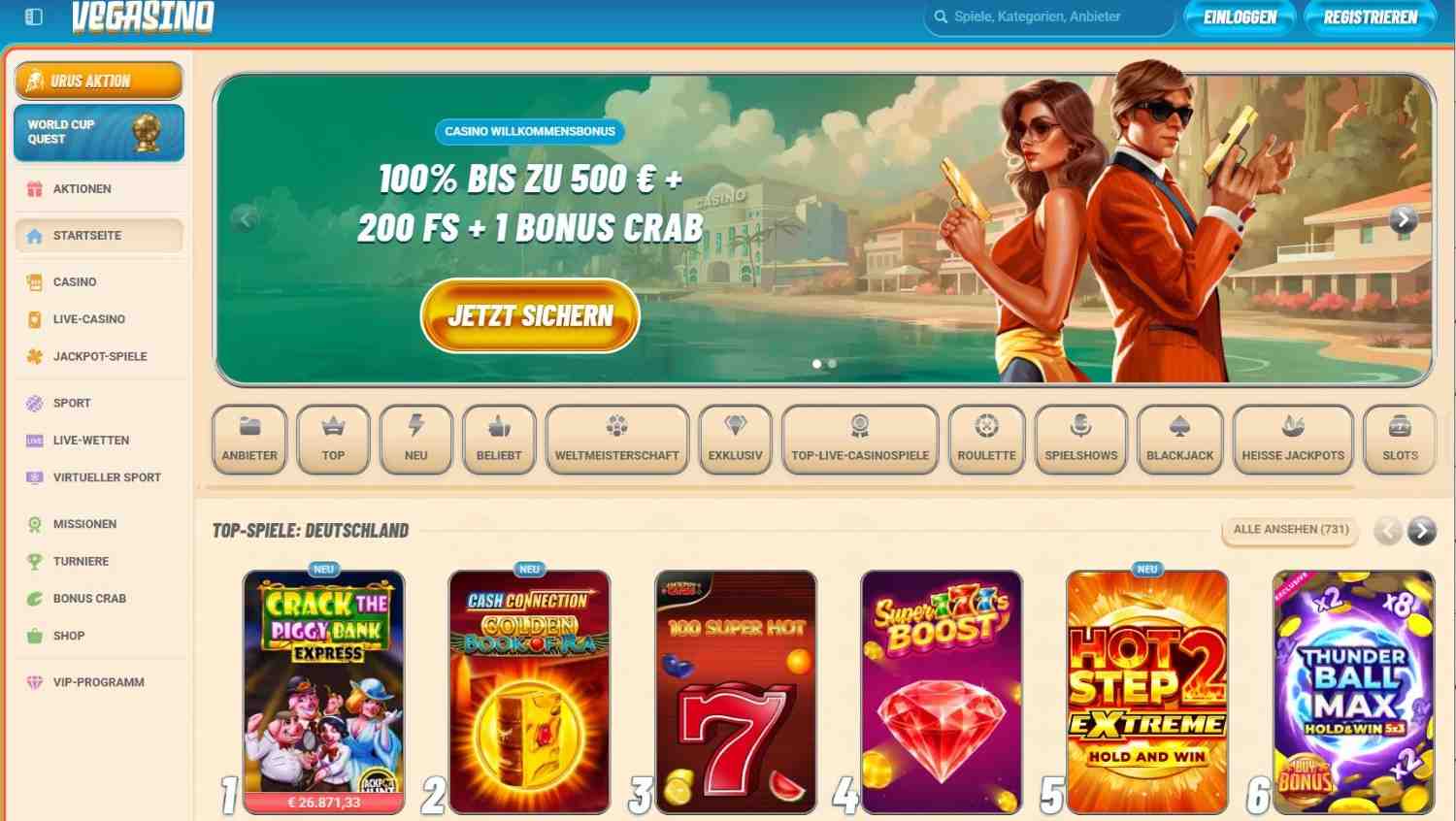 Vegasino Bonus