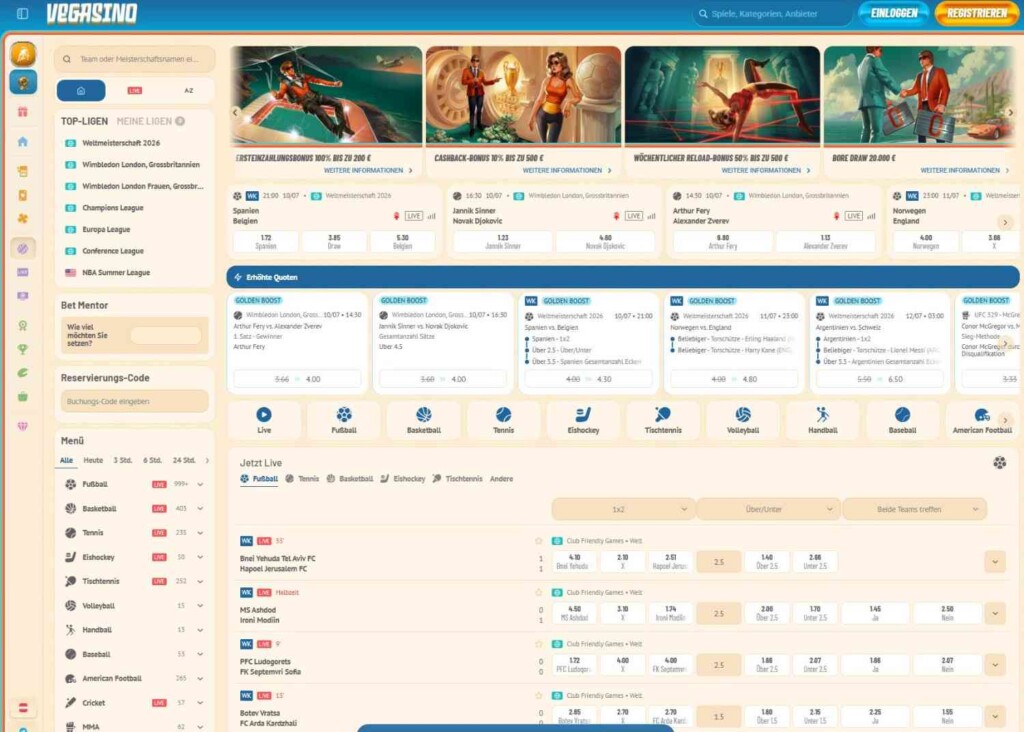 Vegasino Sportwetten