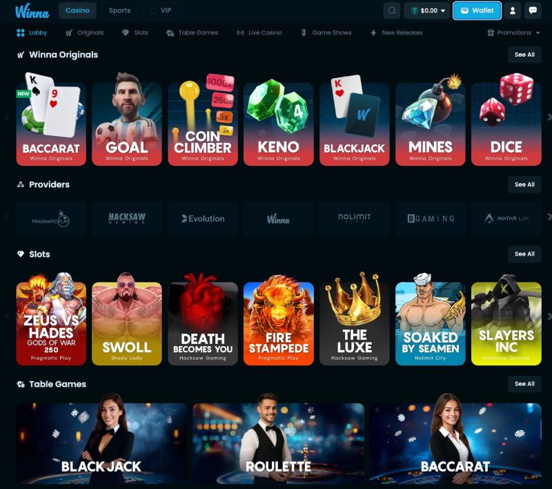 Spielelobby Winna.com
