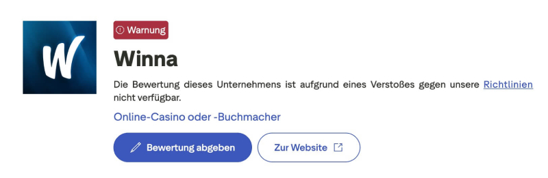 Winna Trustpilot Bewertung