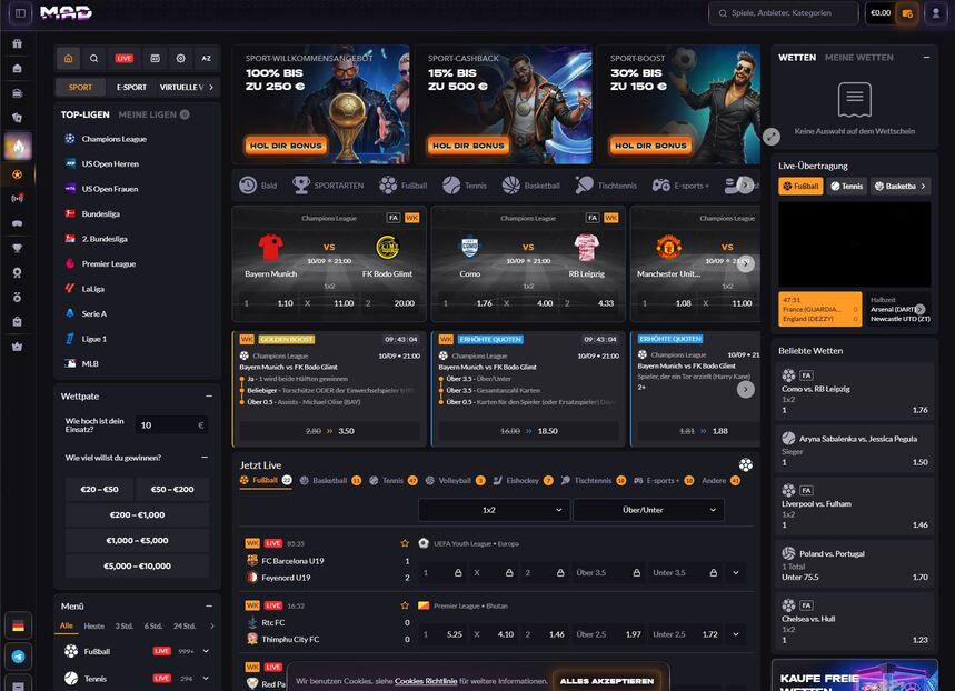 Madcasino Sportwetten