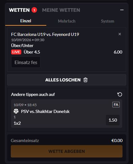 Madcasino Wette Platzieren