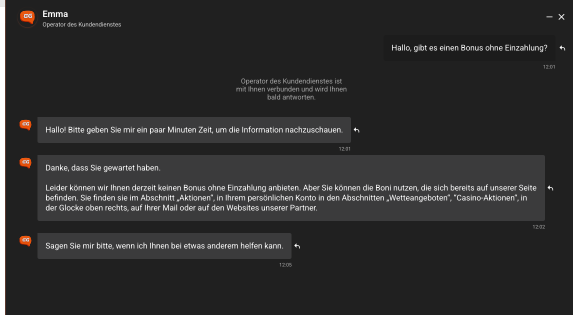 GG.Bet Live Chat