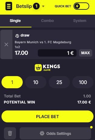 Kings Game Wette Platzieren