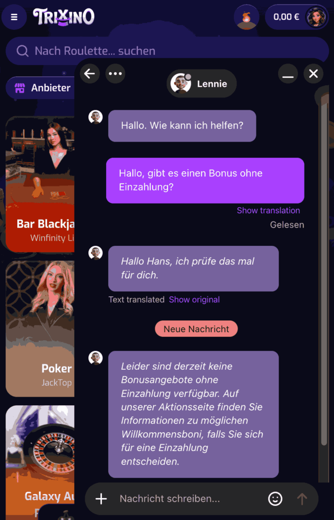 Trixino Live Chat