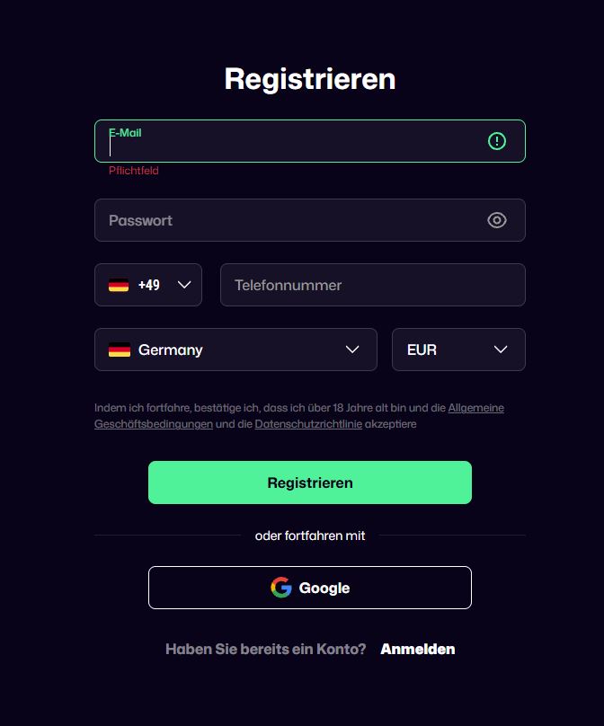 WinBeast Registrieren Schritt 1